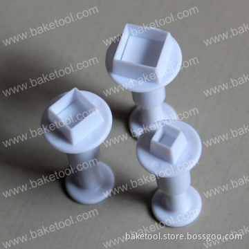 Plastic Mini Square Cake Cookie Cutter Plunger Mold Set